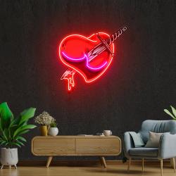 heart sword artwork led neon sign light 2