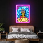 hippie girl pop art led neon sign light 0