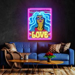 hippie girl pop art led neon sign light 2
