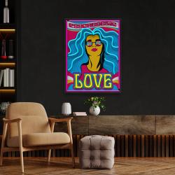 hippie girl pop art led neon sign light 3