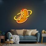 hotdog planet cartoon artwork led neon sign light 0