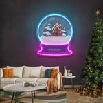 house scene globe art work led neon sign light 0