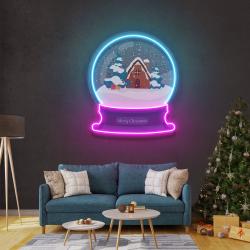 house scene globe art work led neon sign light 2