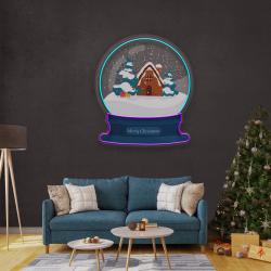 house scene globe art work led neon sign light 3