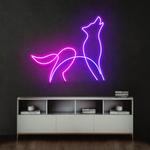 howling dog led neon sign light 0