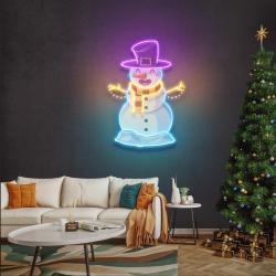 hugging snowman art work led neon sign light 1
