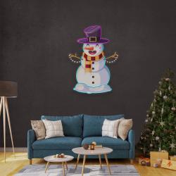 hugging snowman art work led neon sign light 3