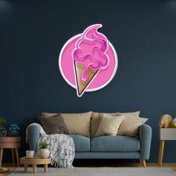 ice cream cartoon cute artwork led neon sign light 3