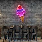 ice cream cone cartoon artwork led neon sign light 0