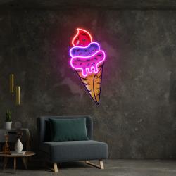 ice cream cone cartoon artwork led neon sign light 1