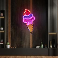 ice cream cone cartoon artwork led neon sign light 2