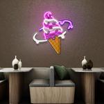 ice cream planet flat cartoon style artwork led neon sign light 0