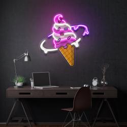 ice cream planet flat cartoon style artwork led neon sign light 2