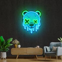 ice head bear artwork led neon sign light 2