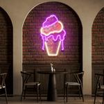 icecream cones cartoon artwork led neon sign light 0