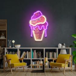 icecream cones cartoon artwork led neon sign light 1