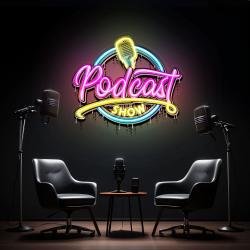 led neon sign for podcast show custom artwork design 1