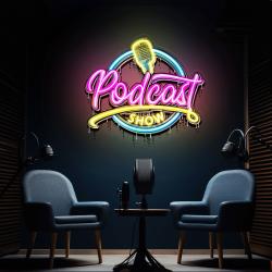 led neon sign for podcast show custom artwork design 2