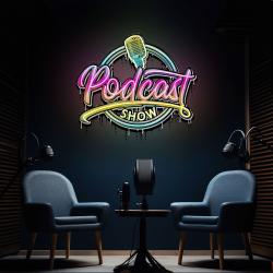 led neon sign for podcast show custom artwork design 3