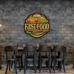 logo for fast food artwork led neon sign light 3