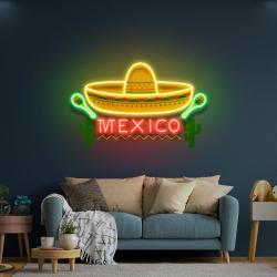 mexican hat logo sombrero artwork led neon sign light 1