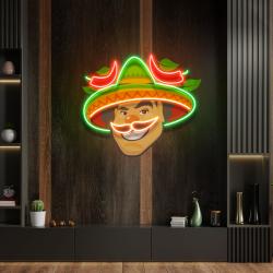 mexican man logo royalty artwork led neon sign light 1