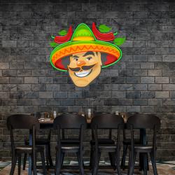 mexican man logo royalty artwork led neon sign light 3