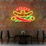 mexican restaurant sombrero hat artwork led neon sign light 0