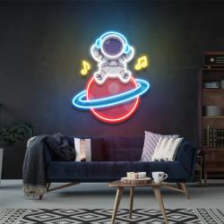 music astronaut art work led neon sign light 1