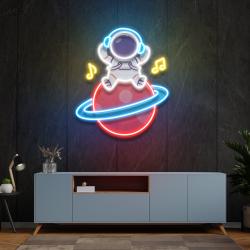 music astronaut art work led neon sign light 2