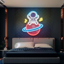 music astronaut art work led neon sign light 3