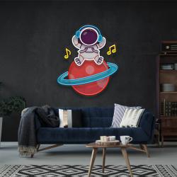 music astronaut art work led neon sign light 4