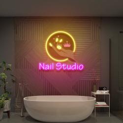 nail studio artwork led neon sign light nail salon decoration 1
