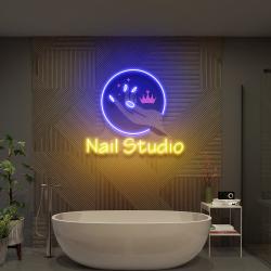 nail studio artwork led neon sign light nail salon decoration 2