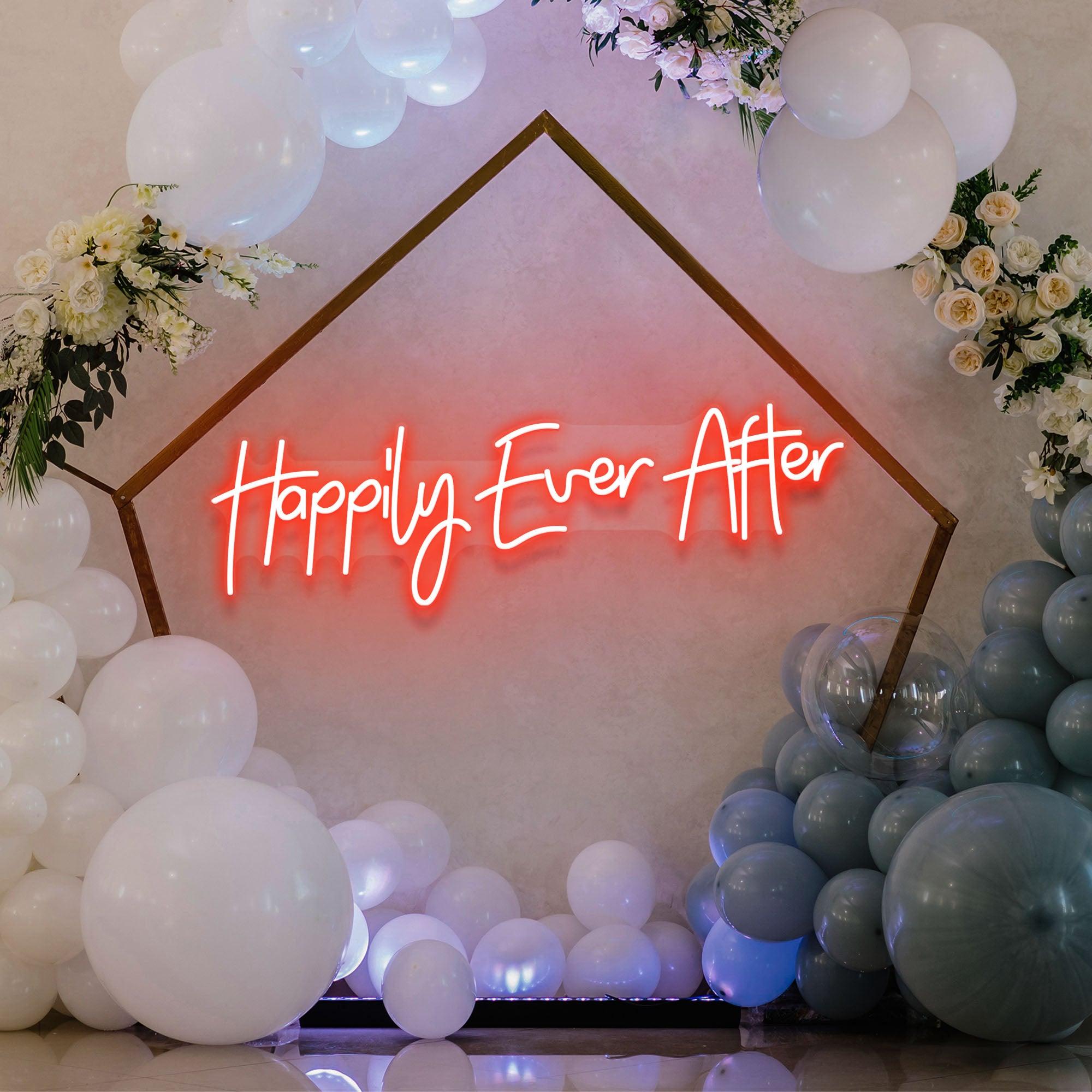 Neon Sign Wedding Backdrop, Happily Even After Led Neon Sign Light, Wedding decoration 1 neon sign wedding backdrop happily even after led neon sign light wedding decoration 1