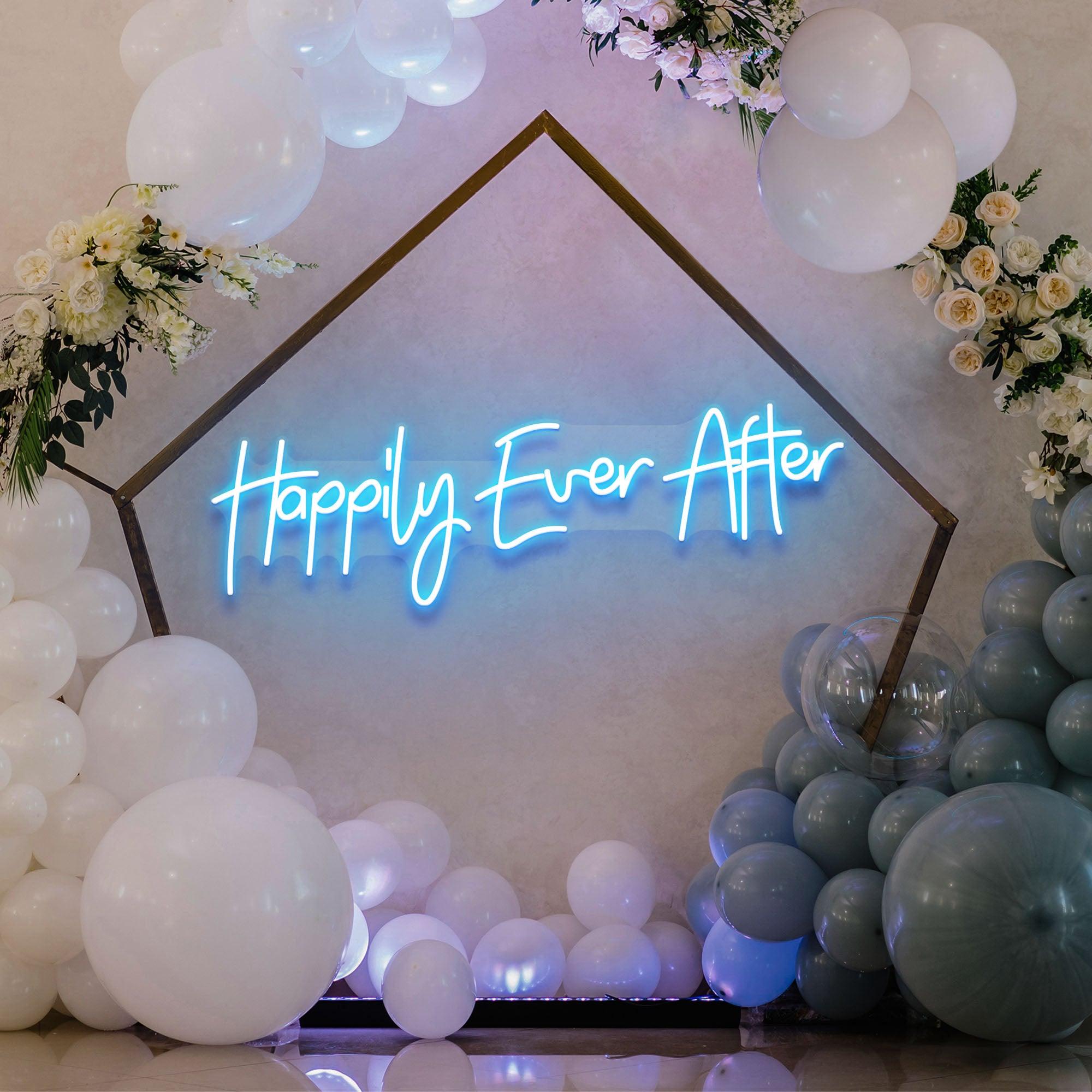 Neon Sign Wedding Backdrop, Happily Even After Led Neon Sign Light, Wedding decoration 4 neon sign wedding backdrop happily even after led neon sign light wedding decoration 4