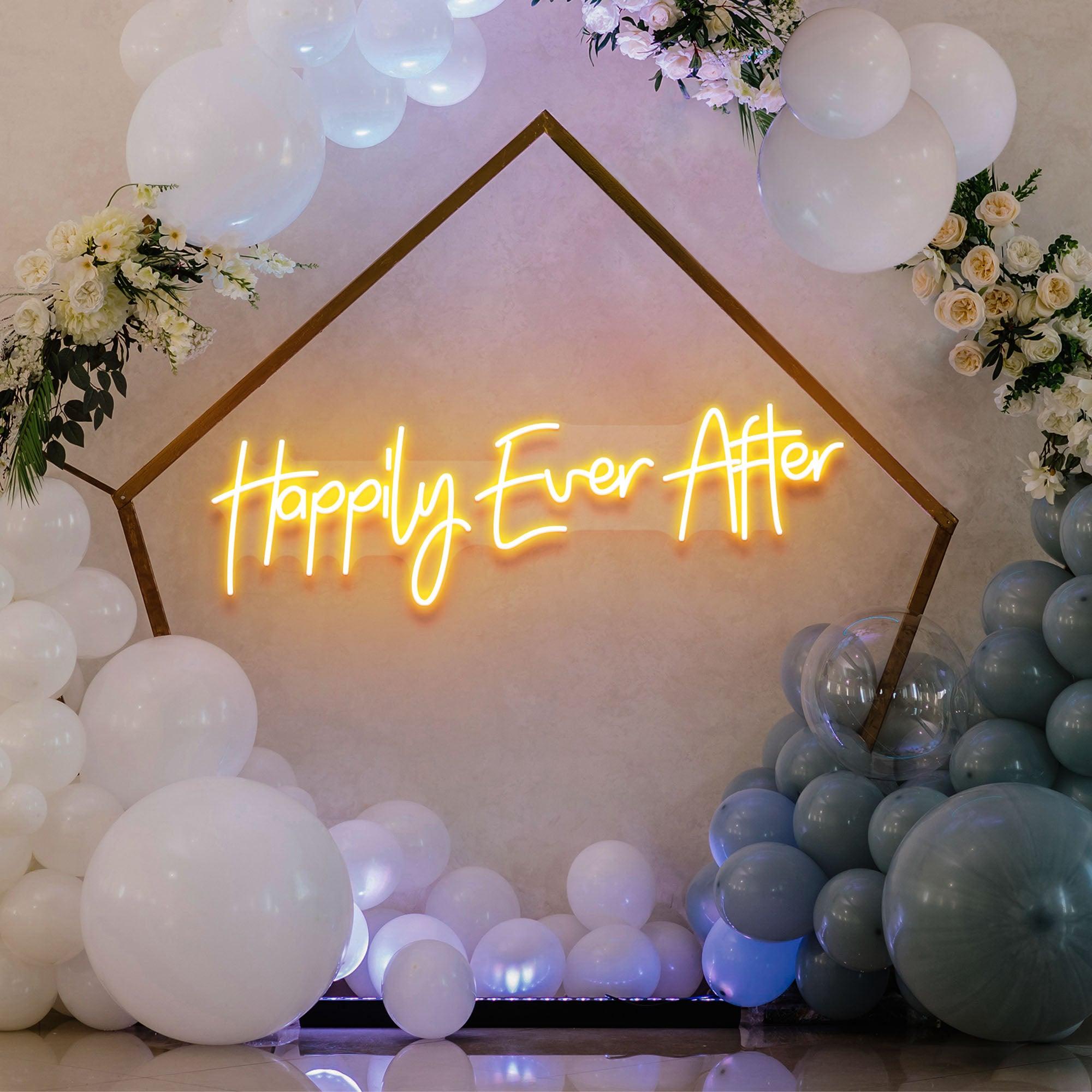 Neon Sign Wedding Backdrop, Happily Even After Led Neon Sign Light, Wedding decoration 5 neon sign wedding backdrop happily even after led neon sign light wedding decoration 5