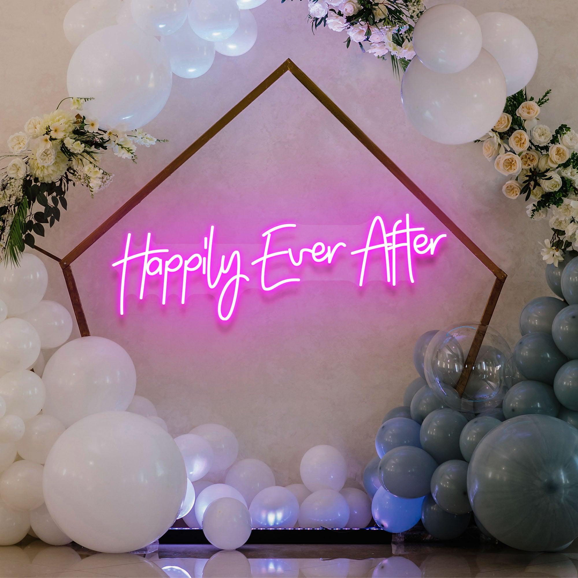 Neon Sign Wedding Backdrop, Happily Even After Led Neon Sign Light, Wedding decoration 6 neon sign wedding backdrop happily even after led neon sign light wedding decoration 6