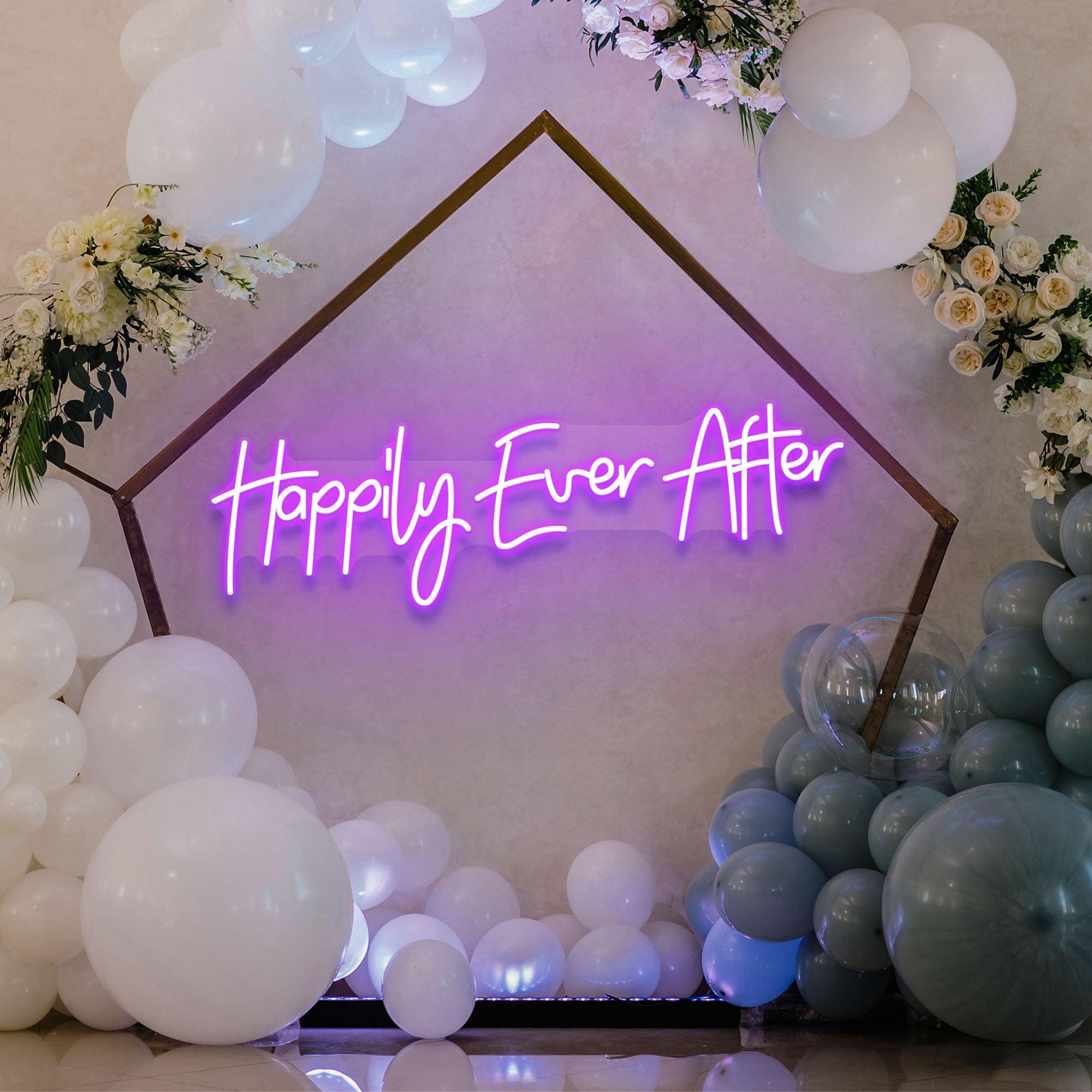 Neon Sign Wedding Backdrop, Happily Even After Led Neon Sign Light, Wedding decoration 7 neon sign wedding backdrop happily even after led neon sign light wedding decoration 7