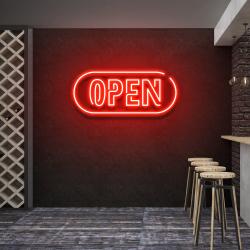 open 4 led neon sign light 4