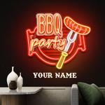personalised bbq grilling name artwork led neon sign light 0