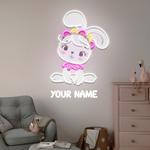 personalized baby rabbit girl gift for kids artwork led neon sign light 0