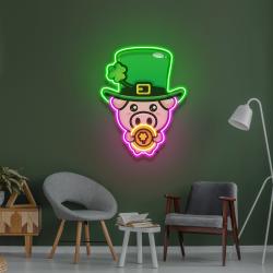 pig luck st patricks day artwork led neon sign light 1 1