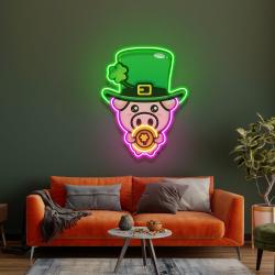 pig luck st patricks day artwork led neon sign light 1 2