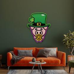 pig luck st patricks day artwork led neon sign light 1 3