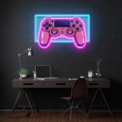 pink controller art work led neon sign light 1