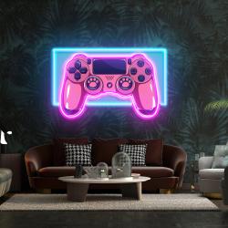 pink controller art work led neon sign light 2