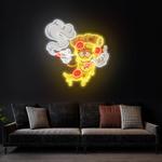 pizza slice cartoon artwork led neon sign light 0