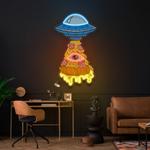 pizza ufo artwork led neon sign light 0