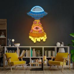 pizza ufo artwork led neon sign light 1